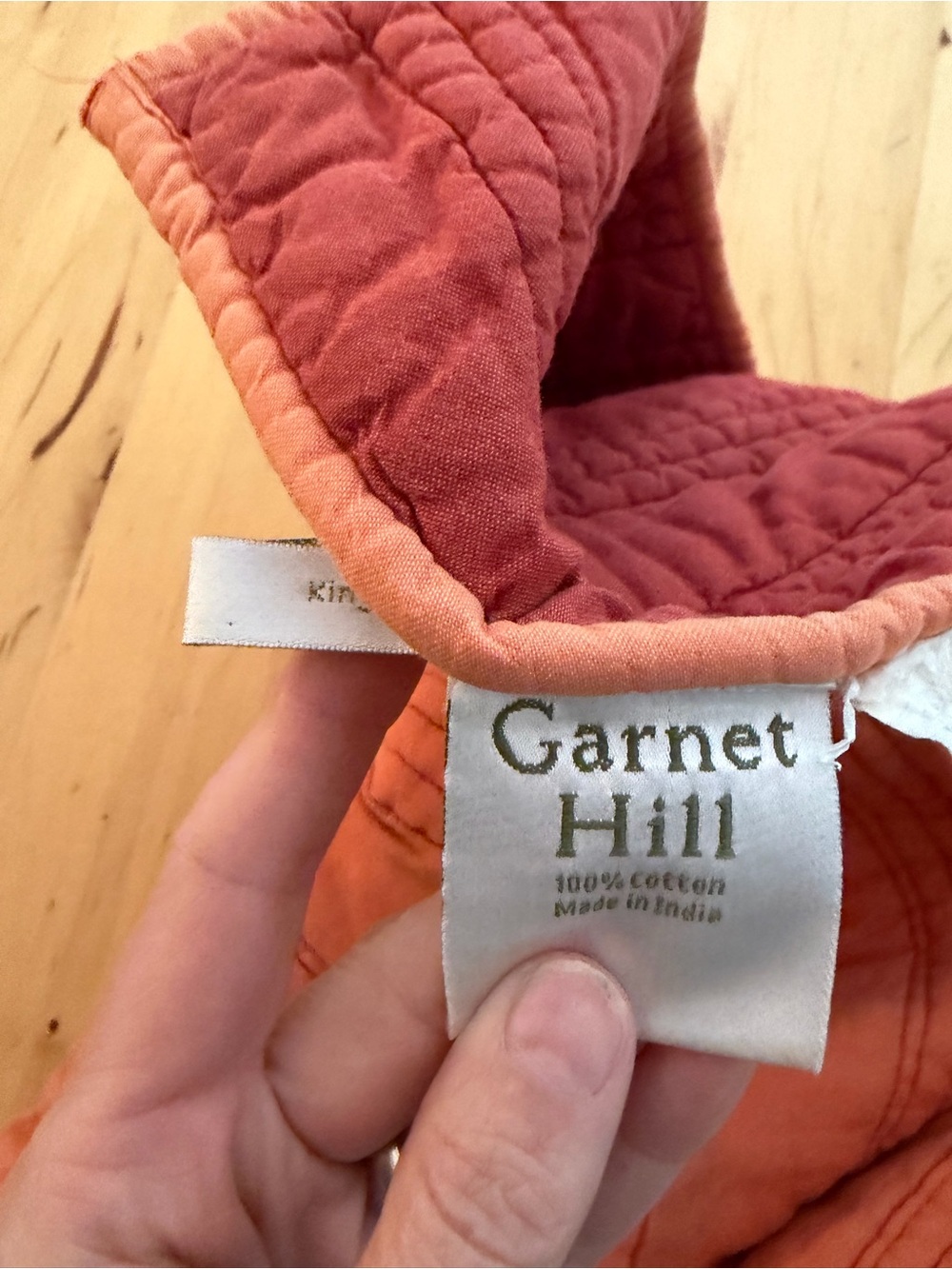 Garnet Hill Quilted Cotton Blanket Home Accent in Rust-Orange